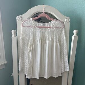 Lucky Brand White Textured Blouse